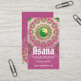 Tarjeta De Visita Yoga de la energía holística del YinYang Oro Verde