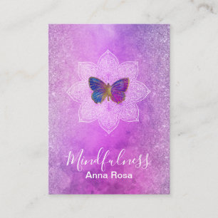 Tarjeta De Visita Yoga de la mariposa de la mandala del Mindfulness