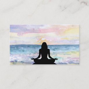 Tarjeta De Visita Yoga de la meditación del Mindfulness del mar de