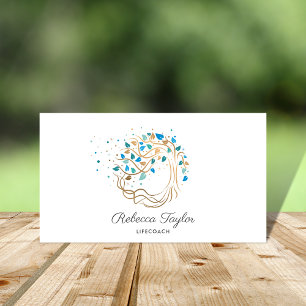 Tarjeta De Visita yoga de moda entrenador de vida árbol de paisaje d