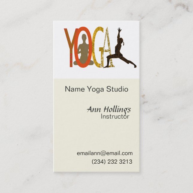 Tarjeta De Visita Yoga de Pilates (Anverso)