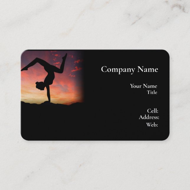 Tarjeta De Visita Yoga de plantilla blanca básica (Anverso)