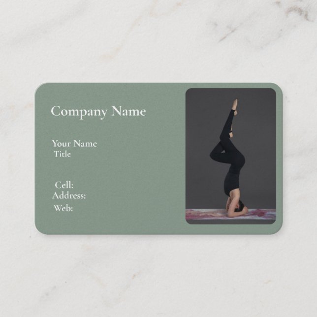 Tarjeta De Visita Yoga de plantilla blanca básica (Anverso)