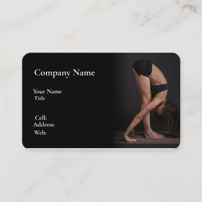 Tarjeta De Visita Yoga de plantilla blanca básica (Anverso)