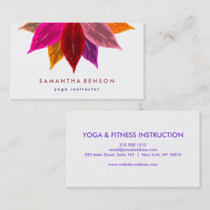 Tarjeta De Visita Yoga elegante del logotipo de la flor de Lotus
