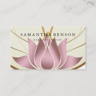 Tarjeta De Visita Yoga elegante del logotipo de la flor de Lotus