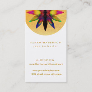 Tarjeta De Visita Yoga elegante del logotipo de la flor de Lotus