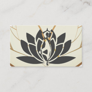 Tarjeta De Visita Yoga elegante del logotipo de la flor de Lotus del