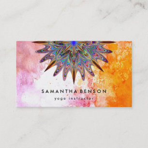Tarjeta De Visita Yoga elegante del logotipo de la flor de Lotus del