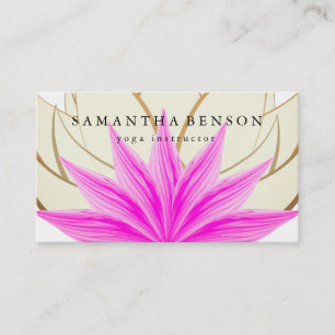 Tarjeta De Visita Yoga elegante del logotipo de la flor de Lotus del