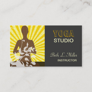 Tarjeta De Visita Yoga floral Pilates de la meditación de la salida