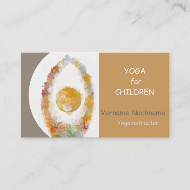 Tarjeta De Visita Yoga for children (Anverso)