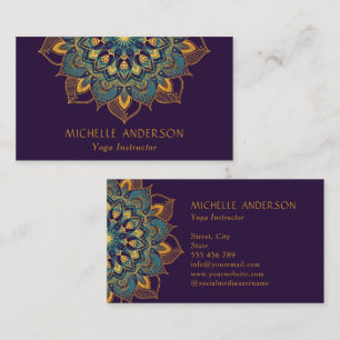 Tarjeta De Visita Yoga Gold Mandala