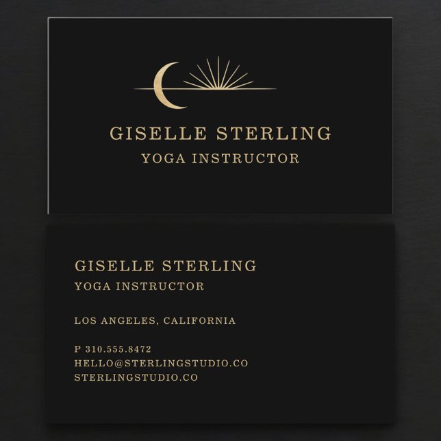 Tarjeta De Visita Yoga Instructor Celestial Sun Moon (Subido por el creador)