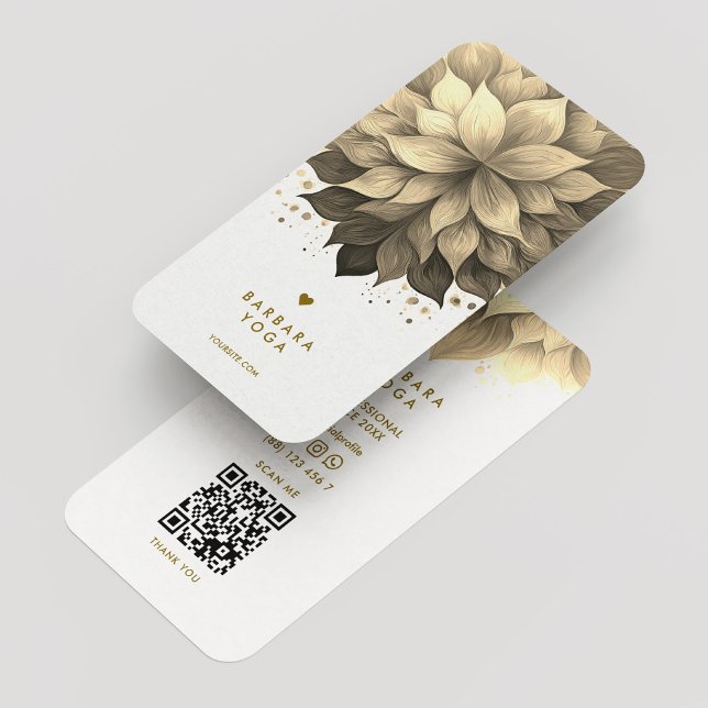 Tarjeta De Visita Yoga Instructor Wellness Spa Elegante White Lotus (Yoga Instructor Wellness Spa Elegant White Lotus Business Card
)