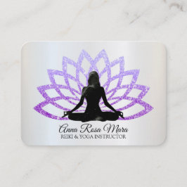 Tarjeta De Visita *~* Yoga Lavender Lotus Woman Healing Energy