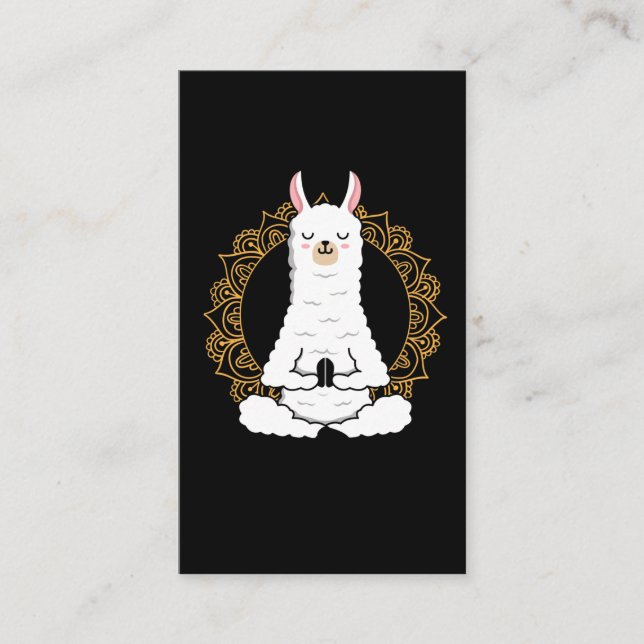 Tarjeta De Visita Yoga Llama Alpaca Namaca (Anverso)