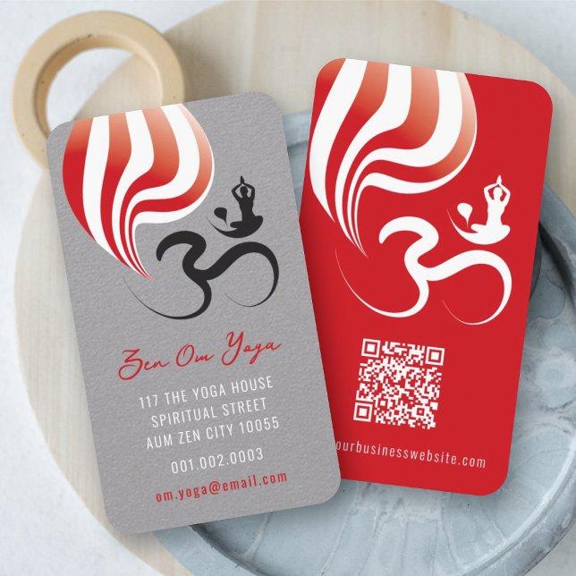 Tarjeta De Visita Yoga Llama Espiritual Om Calligraphy Zen (Simple Minimalist Zen Spiritual Holistic Yoga Om/Aum Calligraphy Symbol Business Card @ fatfatin)