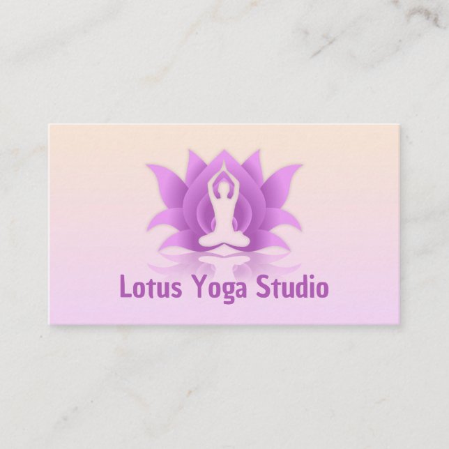 Tarjeta De Visita Yoga Lotus Flower Pose (Anverso)