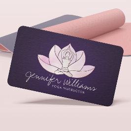 Tarjeta De Visita Yoga Lotus Line Line art - Gentle Rosa