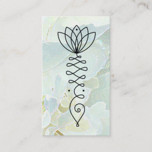 Tarjeta De Visita ~* Yoga Lotus Pastel Massage Reiki Healer Peony