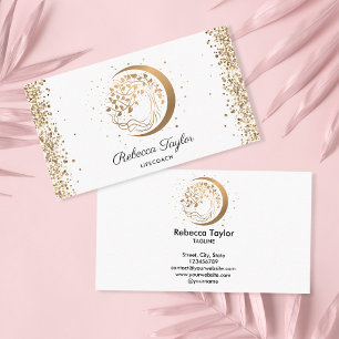 Tarjeta De Visita yoga luna de moda entrenador de la vida árbol de l