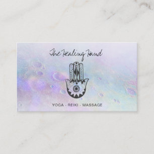 Tarjeta De Visita *~* Yoga. Mano de Hamsa de Fatima Craters de la L