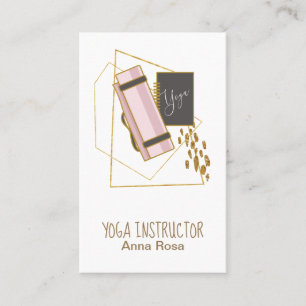 Tarjeta De Visita *~* Yoga Mat Instructor de Yoga Purpurina Polígono