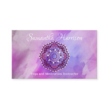 Yoga Meditación Monograma Morado Mandala Elegante