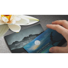 Tarjeta De Visita Yoga Meditación Saludo de Luna Creciente bajo la L
