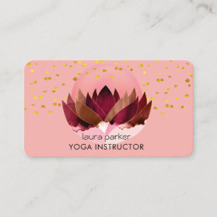 Tarjeta De Visita Yoga Meditation Lotus Flower Massage Wellness