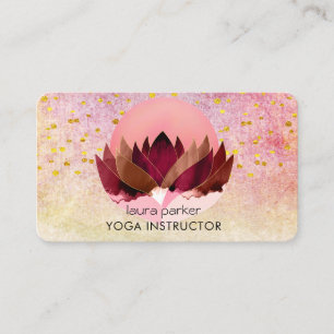 Tarjeta De Visita Yoga Meditation Lotus Flower Massage Wellness