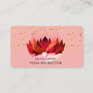 Tarjeta De Visita Yoga Meditation Lotus Flower Massage Wellness