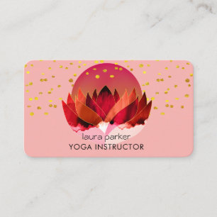 Tarjeta De Visita Yoga Meditation Lotus Flower Massage Wellness
