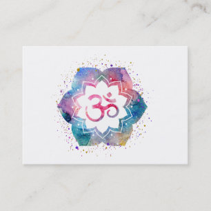Tarjeta De Visita *~* Yoga Om Aum Lotus Flor Artístico