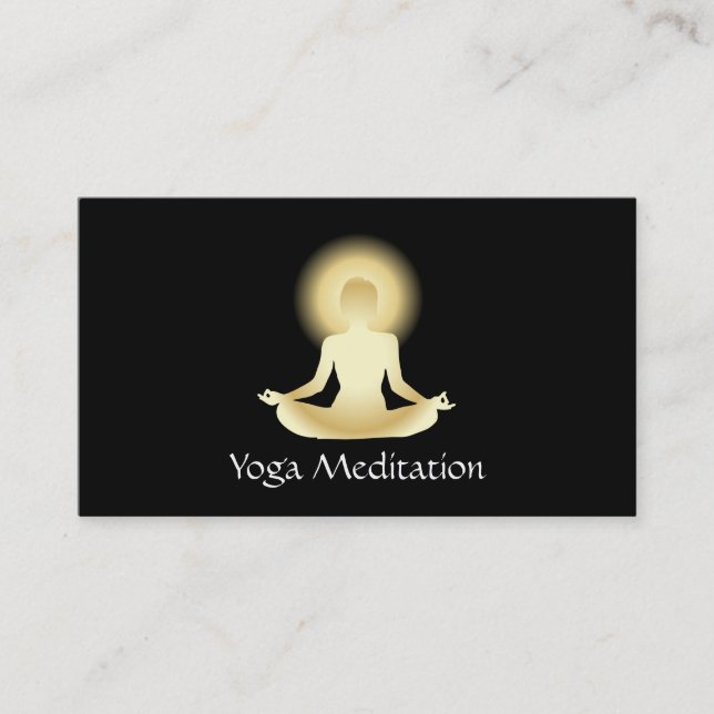 Tarjeta De Visita Yoga (oro) iluminado (Anverso)