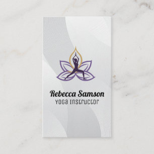Tarjeta De Visita Yoga Pose   Flor de Lotus