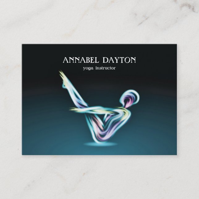 Tarjeta De Visita Yoga Pose moderno colorido (Anverso)