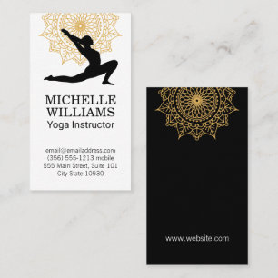Tarjeta De Visita Yoga Pose   Patrón de Mandala