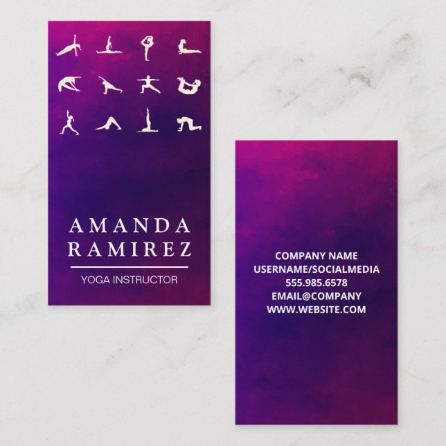 Tarjeta De Visita Yoga Poses (Anverso / Reverso)
