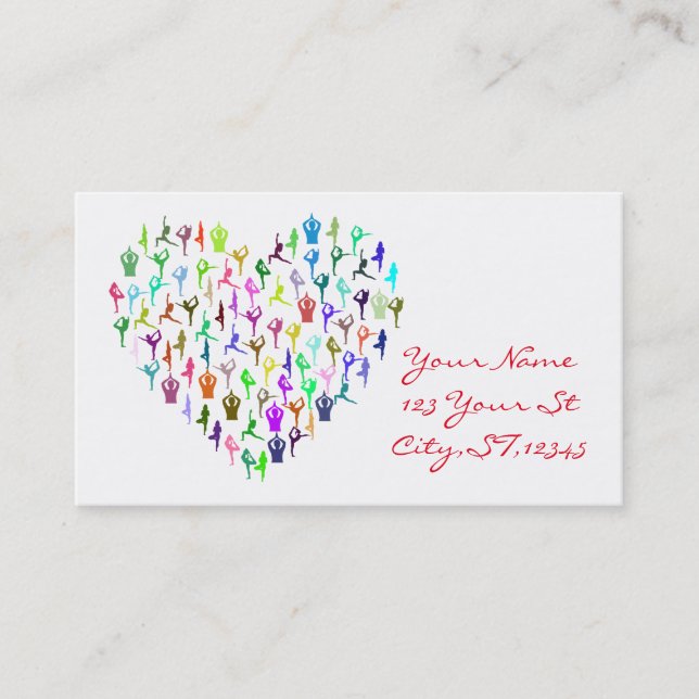 Tarjeta De Visita Yoga Poses Heart Thunder_Cove (Anverso)