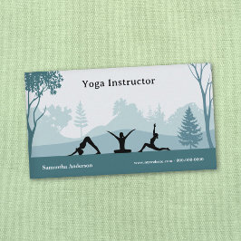 Tarjeta De Visita Yoga Poses y Paisaje - Instructor de Yoga