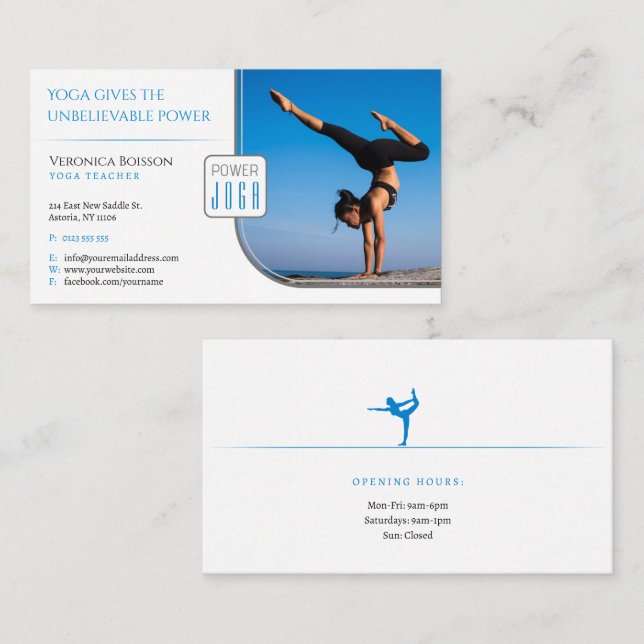 Tarjeta De Visita Yoga | Profesora profesional (Anverso / Reverso)