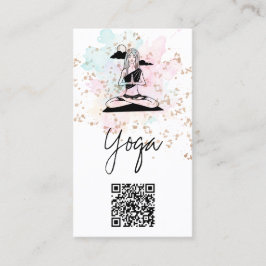 Tarjeta De Visita *~*Yoga QR AP33 Nube Espiritual Arcoiris