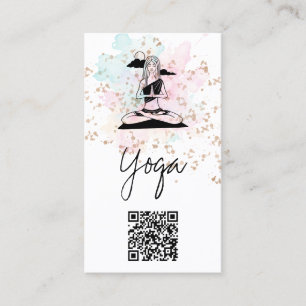 Tarjeta De Visita *~*Yoga QR AP33 Nube Espiritual Arcoiris