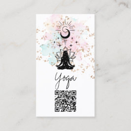 Tarjeta De Visita *~*Yoga QR AP33 Rainbow Spiritual Lotus