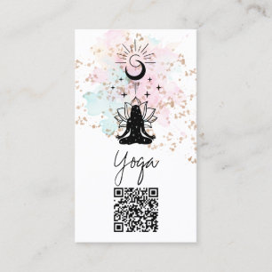 Tarjeta De Visita *~*Yoga QR AP33 Rainbow Spiritual Lotus