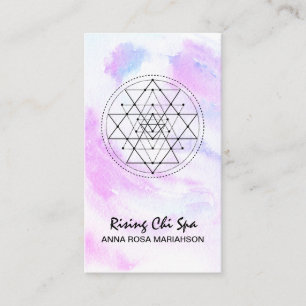 Tarjeta De Visita *~* Yoga Reiki Masaje Geometría Sagrada Pastel