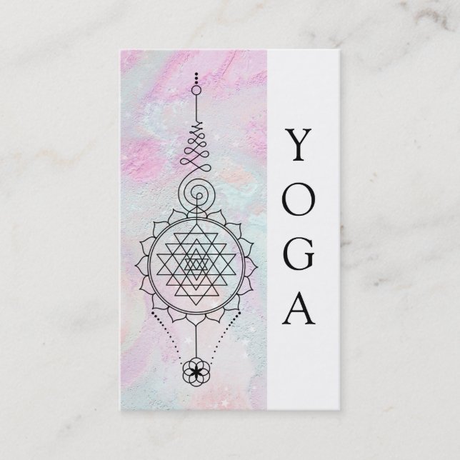 Tarjeta De Visita YOGA sagrada de la geometría de los remolinos en (Anverso)