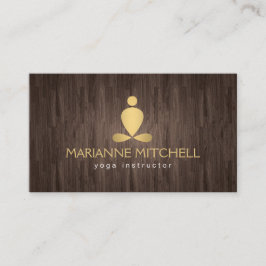 Tarjeta De Visita Yoga sereno, meditación, apariencia de madera zen
